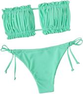 👙 floerns women's ruched bandeau bathing suit: stylish clothing for swimsuits & cover ups logo