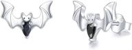 hypoallergenic s925 sterling silver waysles bat stud earrings - perfect halloween party vampire bat post studs - cute animal jewelry gift for women & girls with sensitive ears logo