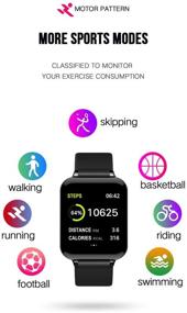 img 2 attached to 💦 Waterproof Smart Watch and Fitness Tracker for Android and iOS Phones with Heart Rate & Blood Pressure Monitor, Sleep Monitor, Information Reminder, Step Counter - Ideal for Women and Men's Health and Wellness
