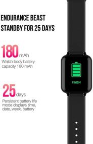 img 1 attached to 💦 Waterproof Smart Watch and Fitness Tracker for Android and iOS Phones with Heart Rate & Blood Pressure Monitor, Sleep Monitor, Information Reminder, Step Counter - Ideal for Women and Men's Health and Wellness