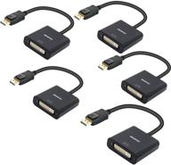 🔌 5 pack displayport to dvi single link adapter - benfei displayport to dvi converter (male to female) - black - compatible with lenovo, dell, hp, and other brands logo