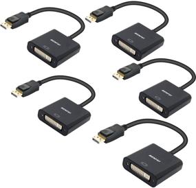 img 4 attached to 🔌 5 Pack DisplayPort to DVI Single Link Adapter - Benfei DisplayPort to DVI Converter (Male to Female) - Black - Compatible with Lenovo, Dell, HP, and other Brands
