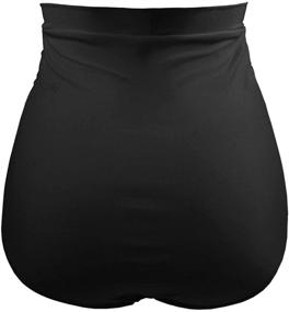 img 2 attached to 🩱 DANIFY Plus Size Women's High Waist Black Bikini Bottoms - Tummy Control & Ruched Swimsuit Bottoms