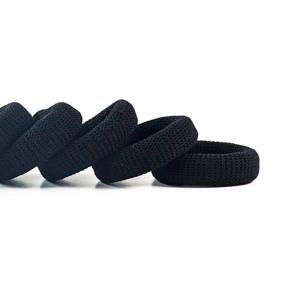 img 3 attached to 7-Pack Black Thick Hair Ties for Men and Women - No Damage Hair Bands for Thick and Thin Hair - Gentle Soft Hair Ties, No Slipping or Snagging