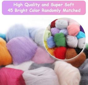 img 2 attached to 🧶 Anpro Needle Felting Kit - 45 Colors Wool Roving for Felting, Complete Starter Set with Basic Tools and Supplies for Hand Spinning and DIY Wool Fiber Crafts