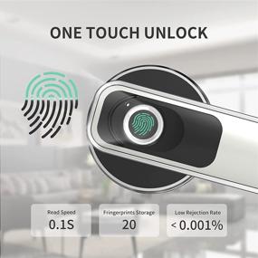 img 2 attached to 🔒 Smart Fingerprint Door Lock - Biometric Keyless Entry Door Knob for Homes, Apartments, Office, AirBnB, Hotels (Silver)