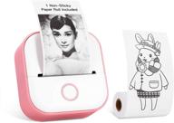 🖨️ memoking t02 portable thermal pocket printer - compact wireless bluetooth printer for ios & android: compatible with learning assistance, study notes, journaling, gifting, pink logo