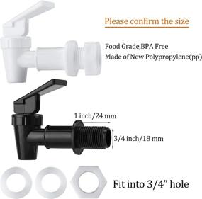 img 3 attached to 🚰 BPA-Free Replacement Cooler Faucet: 4 Sets of Reusable Spigot Spout Water Beverage Lever Pour Dispenser Valve for Water Bottles (Black, White)