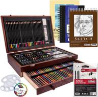 роскошный набор для творчества «deluxe mega wood box art set: 162 piece us art supply - полный набор для рисования и рисования с дополнительными необходимыми материалами для начала» логотип