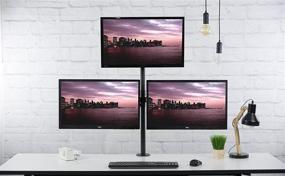 img 1 attached to 🖥️ VIVO Triple LCD Monitor Desk Mount Stand - Heavy Duty, Fully Adjustable, Supports 3 Screens up to 30 inches - STAND-V003T