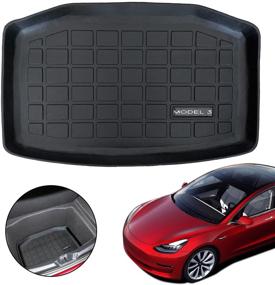 img 4 attached to Waterproof & Odorless Rear Trunk Lower Mat for Tesla Model 3 - KENPENRI Lower Trunk Storage Mat