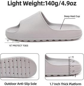 img 2 attached to 🌳 TreeMall Pillow Slides: Premium Non-Slip Cloud Slides Sandals for Ultimate Comfort and Style - Ideal Bathroom Shower and Home Slippers for Women & Men