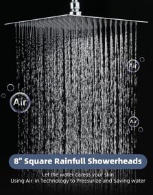 img 2 attached to 🚿 Cobbe 8'' Shower Head Combo - High Pressure Rainfall Handheld 5 Settings with 11'' Extension Arm, 71'' Hose, Stainless Steel Bath Showerheads - Height/Angle Adjustable with Holder, Pipe Sealant Tape - Chrome