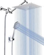 🚿 cobbe 8'' shower head combo - high pressure rainfall handheld 5 settings with 11'' extension arm, 71'' hose, stainless steel bath showerheads - height/angle adjustable with holder, pipe sealant tape - chrome logo