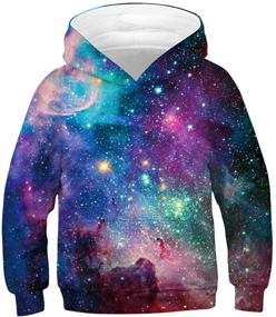 img 2 attached to Stay Stylish and Snug with KIDVOVOU Printed Pullover Hoodie Sweatshirt for Boys