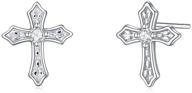 ✝️ stylish sterling silver cross earrings ideal for women and teen girls logo