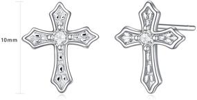 img 3 attached to ✝️ Stylish Sterling Silver Cross Earrings Ideal for Women and Teen Girls