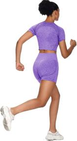 img 1 attached to 🧘 Ultimate Comfort and Style: Sytiz Women's Seamless Yoga Outfits - 2 Piece Set with Gym Shorts and Short Sleeve Crop Top