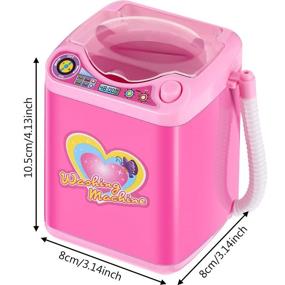 img 2 attached to 💄 Plastic Electric Mini Makeup Brush Cleaner: Automatic Washing Machine for Sponge Cleaning - Ideal Toy for Girls and Ladies