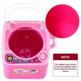 img 3 attached to 💄 Plastic Electric Mini Makeup Brush Cleaner: Automatic Washing Machine for Sponge Cleaning - Ideal Toy for Girls and Ladies