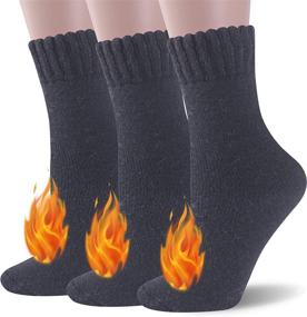 img 4 attached to Ceafer Women's Thermal Socks - Thick Insulated Warm Winter Crew Wool Socks, Ideal for Heat Retention