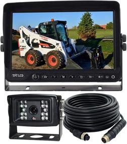 img 4 attached to 📷 AHD 720P 7-Inch Waterproof Rear View Backup Camera System with Night Vision, IP69K Vibration-Proof 10G Camera, Mirror/FLIP Image for Tractor, Truck, RV, Bus, Motorhome, Excavator, Caravan, Skid Steer, Harvester