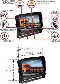 img 3 attached to 📷 AHD 720P 7-Inch Waterproof Rear View Backup Camera System with Night Vision, IP69K Vibration-Proof 10G Camera, Mirror/FLIP Image for Tractor, Truck, RV, Bus, Motorhome, Excavator, Caravan, Skid Steer, Harvester