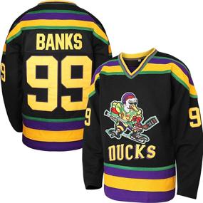 img 4 attached to 🏒 Charlie Conway #96 & Adam Banks #99 Mighty Ducks Ice Hockey Jerseys for Movies