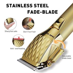 img 3 attached to 🪒 Fade King Gold: Professional Cordless Hair Clippers with Quiet Motor - Ideal Beard Trimmer & Grooming Kit for Barbers - LED Display & Rechargeable