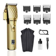 🪒 fade king gold: professional cordless hair clippers with quiet motor - ideal beard trimmer & grooming kit for barbers - led display & rechargeable logo