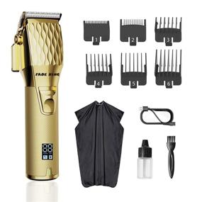 img 4 attached to 🪒 Fade King Gold: Professional Cordless Hair Clippers with Quiet Motor - Ideal Beard Trimmer & Grooming Kit for Barbers - LED Display & Rechargeable