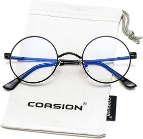 img 3 attached to 👓 COASION Винтажные маленькие круглые очки с блокировкой синего света - очки с прозрачными линзами для компьютерных игр: увеличивают комфорт визуального восприятия при использовании экрана