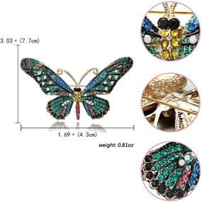 img 3 attached to RINHOO FRIENDSHIP Vintage Butterfly Rhinestone Crystal Brooch Pin, Cute Animal Shape Corsage Scarf Clip for Women and Girls, Antique Style Brooches