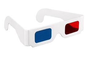 img 1 attached to 3D Paper Glasses: Anaglyph Red and Cyan, Quality White Cardboard Frame - Pack of 50 Pairs