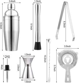 img 2 attached to 🍸 NFUSPR Stainless Steel Cocktail Shaker Bar Set - 8-Piece Bartender Kit with 26 Oz Shaker: Perfect Bartending Tool Set for Unforgettable Drink Mixing Experiences at Home and Bar