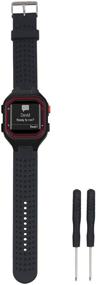 img 4 attached to Ремешок для замены Garmin Forerunner 25: Совместимый браслет для GPS беговых часов - мужской ремешок (черный)