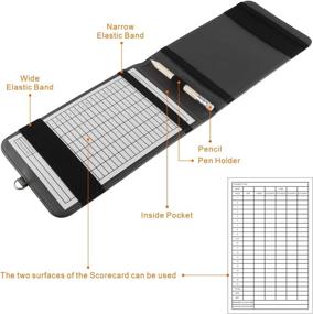 img 1 attached to Premium Leather Golf Performance Scorecard Holder with Yardage Pocket, Pencil, and Scorecard Included