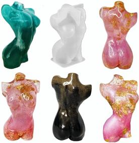 img 2 attached to 🔳 Set of 3 Silicone Resin Molds for DIY Home Decor - 3D Body Stand Ornaments, Sexy Model Body Stand, 3.5-inch Female Torso Mold for Craft Making