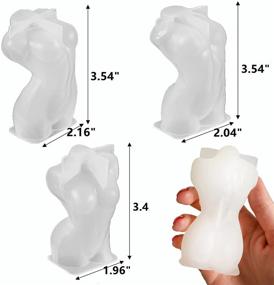 img 3 attached to 🔳 Set of 3 Silicone Resin Molds for DIY Home Decor - 3D Body Stand Ornaments, Sexy Model Body Stand, 3.5-inch Female Torso Mold for Craft Making