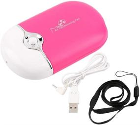img 2 attached to Apstour Mini USB Fan Air Conditioning Refrigeration Blower Dryer Fan Eyelash Fan (Rose)