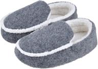 🔦 lightweight boys slip-on house slippers - comfortable non-slip rubber indoor shoes for cozy stay logo