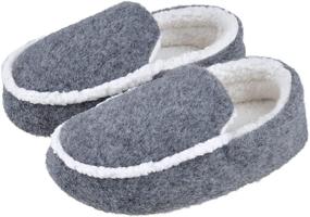 img 4 attached to 🔦 Lightweight Boys Slip-On House Slippers - Comfortable Non-Slip Rubber Indoor Shoes for Cozy Stay