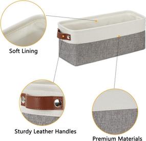 img 1 attached to 🗄️ DULLEMELO Small Storage Baskets 15"x6"x5.5", Fabric Storage Bins for Toilet Tank Top [2 Pack], Back of The Toilet Basket (White&Grey): Organize Your Bathroom Clutter Effortlessly!
