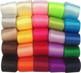 img 4 attached to DUOQU 25 Colors 50 Yards (25X2yd) 1/2 inch Solid Satin Ribbon Multicolour - Valued Pack