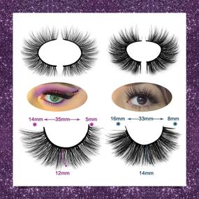 img 1 attached to 👁️ Enhance Your Look with FANXITON False Eyelashes: 2 Stunning Styles in a Pack of 10 Pairs, Cat-eye Fluffy 3D Faux Mink Lashes, Accompanied by a Glitter Eyelash Box!