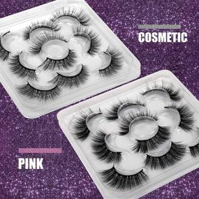 img 3 attached to 👁️ Enhance Your Look with FANXITON False Eyelashes: 2 Stunning Styles in a Pack of 10 Pairs, Cat-eye Fluffy 3D Faux Mink Lashes, Accompanied by a Glitter Eyelash Box!