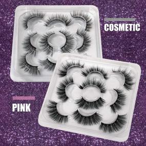 img 2 attached to 👁️ Enhance Your Look with FANXITON False Eyelashes: 2 Stunning Styles in a Pack of 10 Pairs, Cat-eye Fluffy 3D Faux Mink Lashes, Accompanied by a Glitter Eyelash Box!