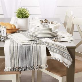 img 1 attached to DII Fringed Stripe Tabletoppers Runner