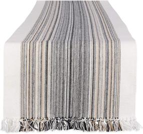 img 4 attached to DII Fringed Stripe Tabletoppers Runner