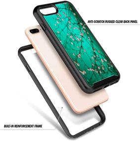 img 1 attached to 🌸 Shockproof iPhone 8 Plus/7 Plus/6 Plus/6s Plus Case with Built-in Screen Protector - E-Began Full Body Protective Bumper Cover, Plum Blossom Flower Design - Durable & Stylish